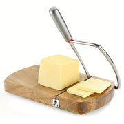 Artisan Acacia Cheese Slicer – Stainless Steel Blade on Elegant Wood Base