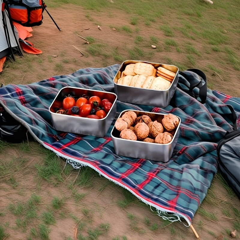 7-Piece Stainless Steel Food Storage Set – Leak-Proof and Stackable Containers for Home or Outdoor