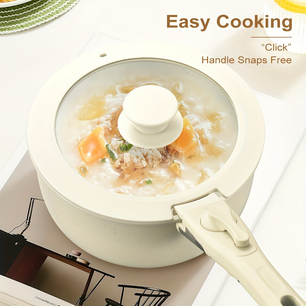 17-Piece Ceramic Cookware Set – Includes Removable Handles and Deep Frying Pan