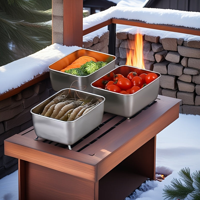 7-Piece Stainless Steel Food Storage Set – Leak-Proof and Stackable Containers for Home or Outdoor