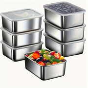 7-Piece Stainless Steel Food Storage Set – Leak-Proof and Stackable Containers for Home or Outdoor