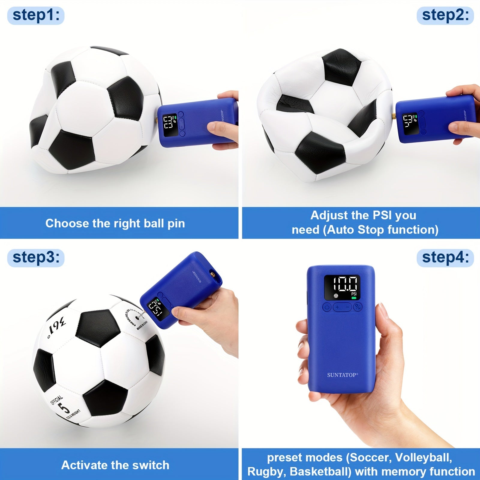 Automatic Ball Pump 20 PSI – Fast and Convenient for Various Sports Balls